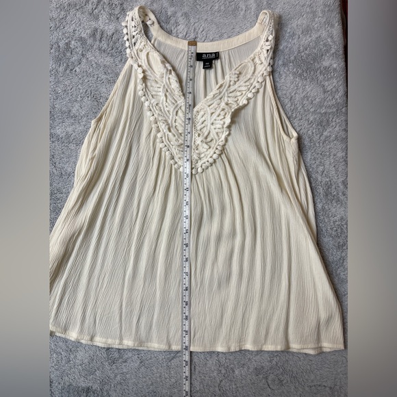 ANA Cream Crocheted V-Neck Sleeveless Blouse - PM - Picture 5 of 7